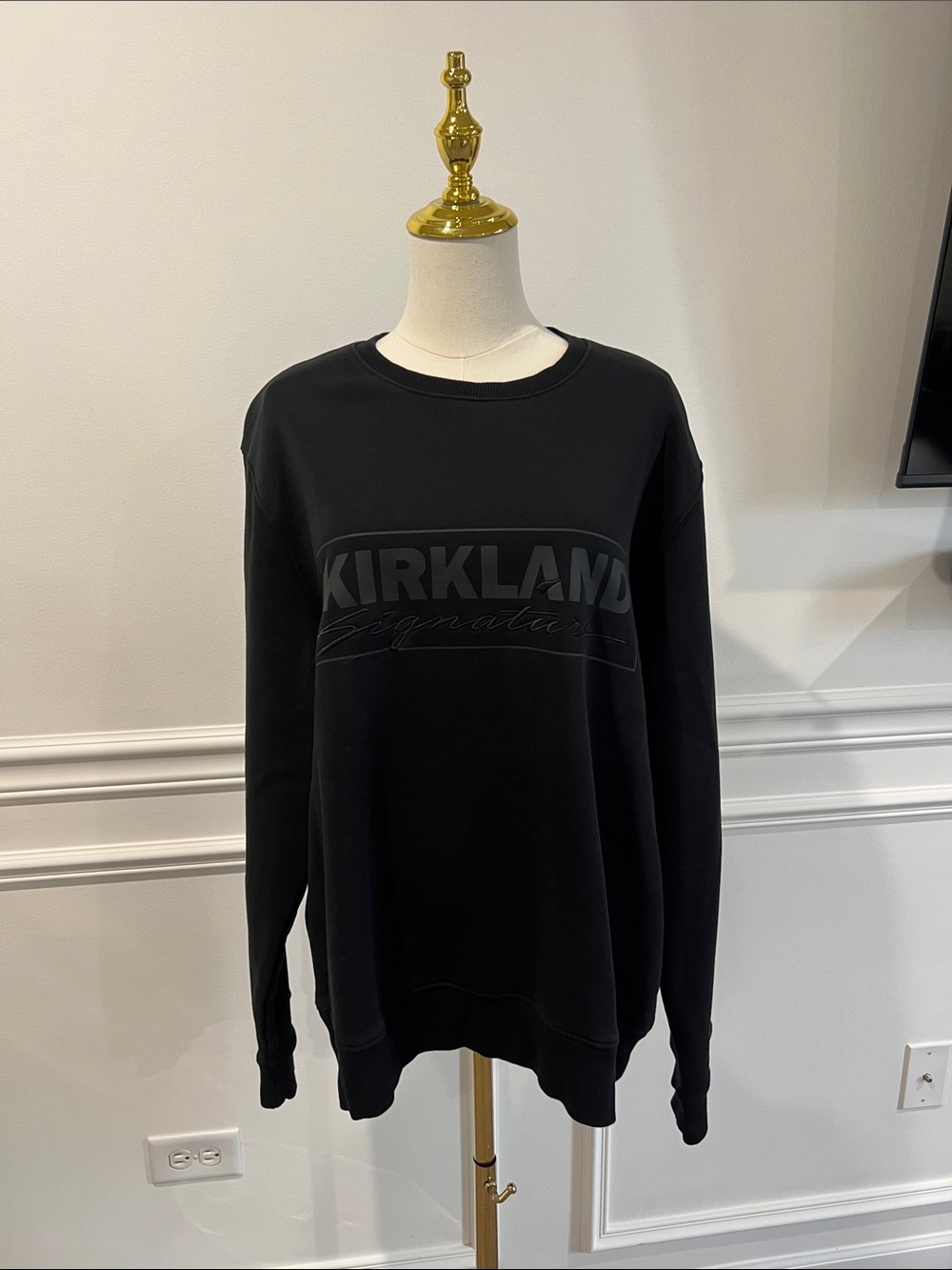 Kirkland Signature Black Crewneck Logo Sweater